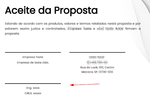 Como Adicionar O Campo De Assinatura Do Engenheiro No Termo De Aceite Da Proposta Luvik